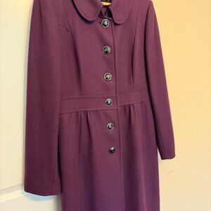 Antonio Melani Purple Wool Overcoat – Size 8